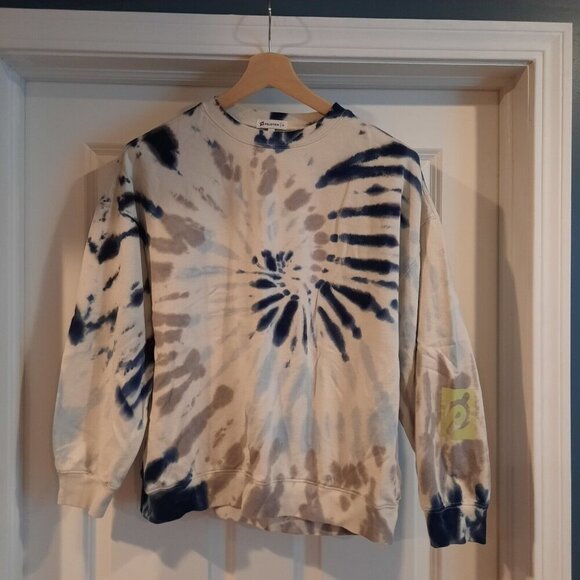 Peloton Tops - Peloton Sweatshirt Womens Large Blue White Gray Tie Dye Lounge Crewneck Sweater